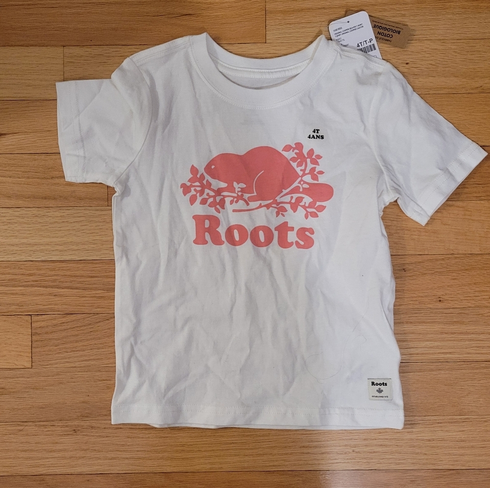 NWT Roots Toddler T-shirt size 4 ans